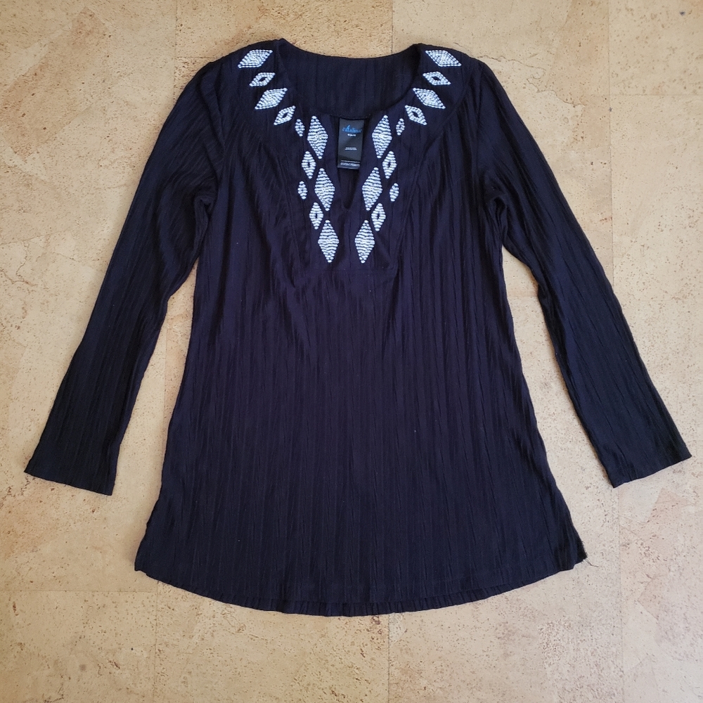 Catalina Long Sleeve Shirt Black Woman's M